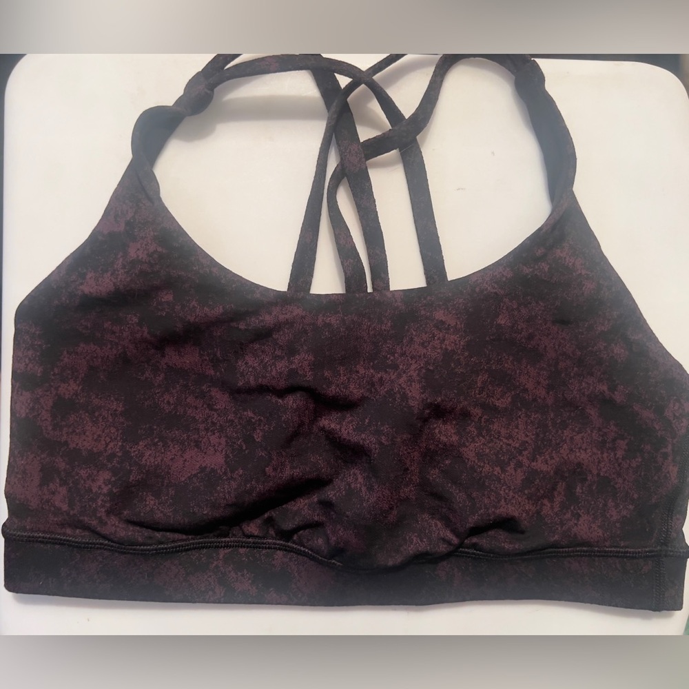 Lululemon Athletica- Women's Sports Bra - Black & Deep Burgundy Size 8